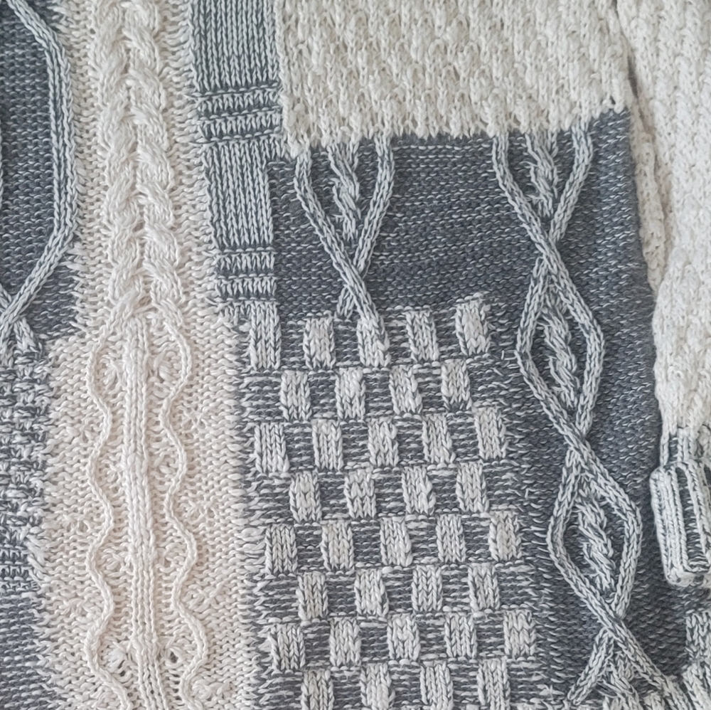 Chaps Chunky Knit Patchwork Pullover Sweater Size… - image 3